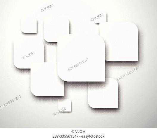 Vector background of white paper notes. Illustration Eps10