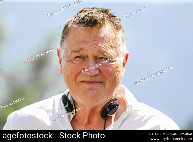 19 July 2023, Bavaria, Ainring: Director John Delbridge at the photo and press appointment on the set of the TV series ""Watzmann ermittelt""