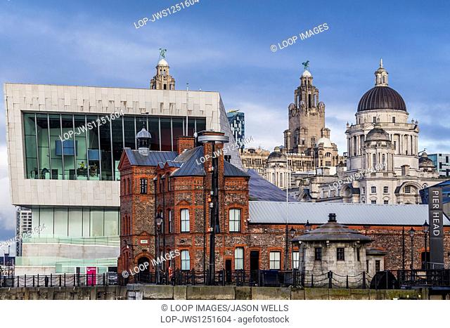 New and old buildings on the famous Liverpool waterfront