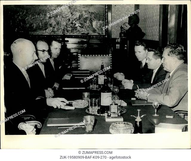 Sep. 09, 1958 - President Tito And Norwegian Premier Hold Political Talks In Belgrade. Photo Shows President Tito of Jugoslavia