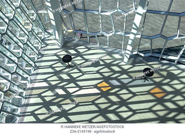 Interior of the Harpa Concert Hall and Conference Centre in Reykjavic, Iceland