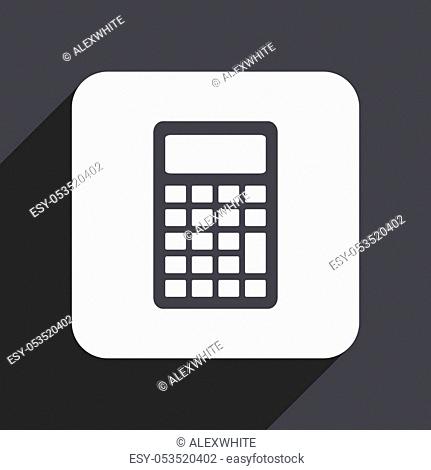 Calculator flat design web icon isolated on gray background
