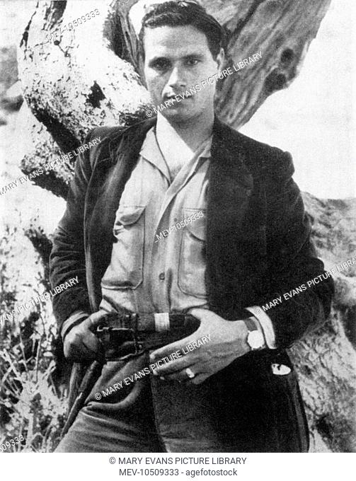 The Italian bandit, Salvatore Giuliano, posing outside his mountain hideout in Sicily