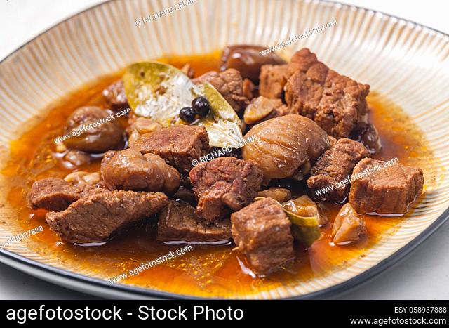 beef stew with onion and spices