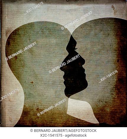 Illustration of a human head, silhouette