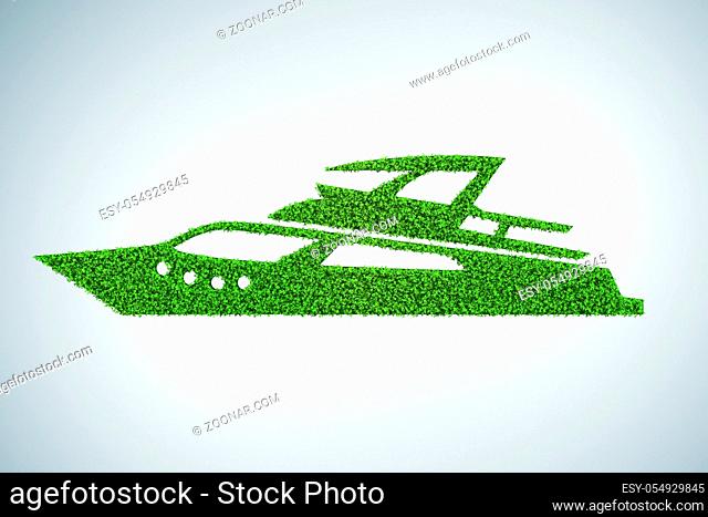 Green environmentally friendly vehicle concept - 3d rendering