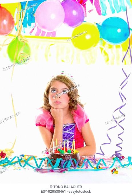 child kid crown princess in birthday party