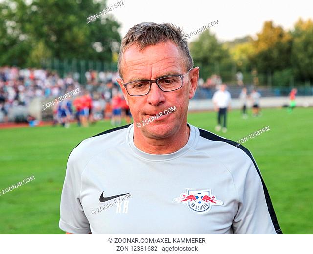Cheftrainer Ralf Rangnick (RB Leipzig) beim Testspiel FC Grimma gegen RB Leipzig am 20.07.2018
