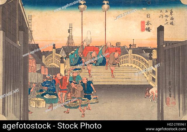 Stations One: Morning View of Nihonbashi, ca. 1833-34., ca. 1833-34. Creator: Ando Hiroshige