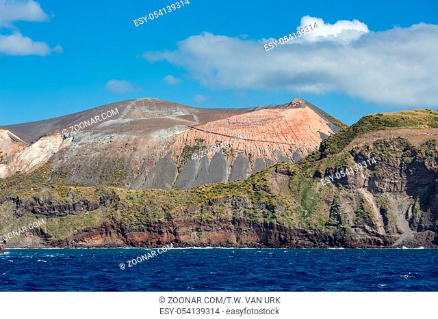 View at Vulcano Island of Aeolian Islands near Sicily, Italy