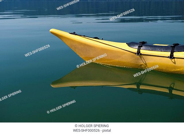 Germany, Sipplingen, Bow of kayak in lake constance