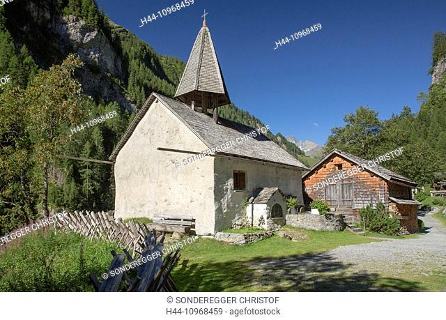 Calfeisental, St. Martin, village, SG, canton St. Gallen, Switzerland, Europe, chapel