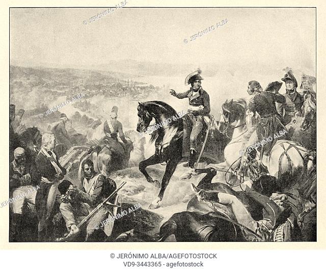 The Battle of Zurich September 25, 1799. Second Battle of Zurich, French victory over Austria and Russia. French General Andre Massena at the battle