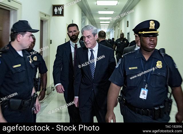 Robert Mueller, former Special Counsel for the United States Department of Justice, arrives on Capitol Hill to meet with members of Congress on July 24, 2019