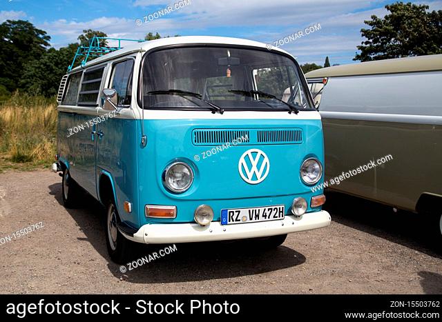 Celle, Germany - August 7, 2016: A Volkswagen Kombi Type 2 at the annual Kaefer Meeting