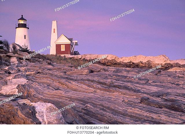 beach, light, lighthouse, pemaquid, sunset, county