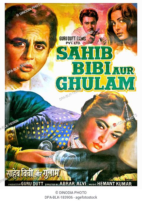 Indian bollywood hindi film poster of sahib bibi aur ghulam India