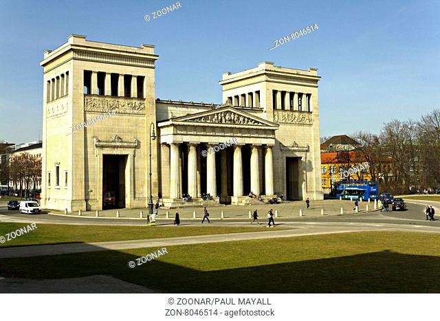 The Propylaea, city gate on Koenigsplatz, Munich, Upper Bavaria, Germany, Europe