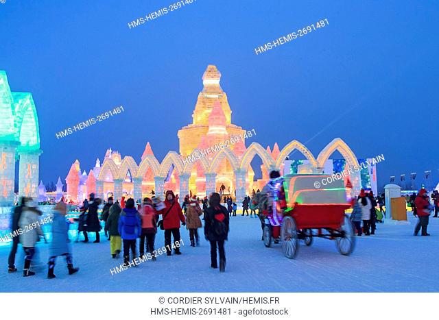 China, Manchuria, Heilongjiang, Harbin International Ice and Snow Sculpture Festival