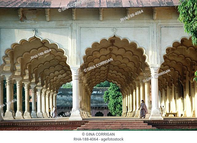 Arches, the Red Fort, Agra, UNESCO World Heritage Site, Uttar Pradesh state, India, Asia