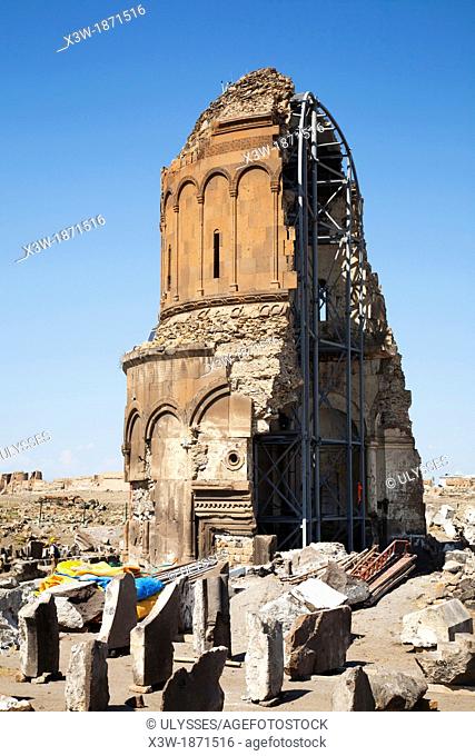 church of the redeemer or church of st prkitch, ani ruins, kars area, north-eastern anatolia, turkey, asia
