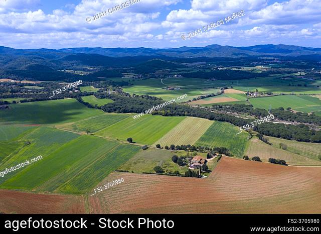Agricultural landscape, Cruilles municipality, Baix Emporda, The Costa Brava, Emporda region, Girona Province, Catalonia, Spain, Europe