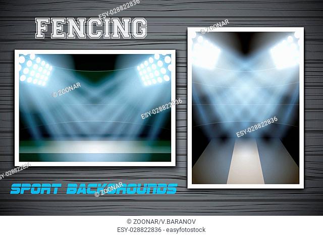 Set Backgrounds of fencing arena and stadium