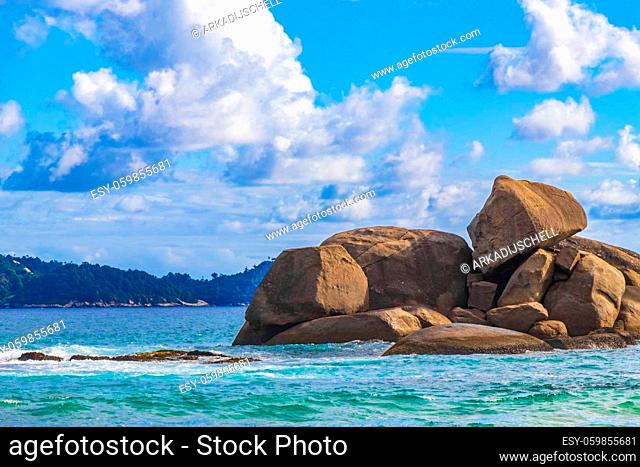 Amazing rock formations boulders on big tropical island Ilha Grande Santo Antonio Beach in Angra dos Reis Rio de Janeiro Brazil