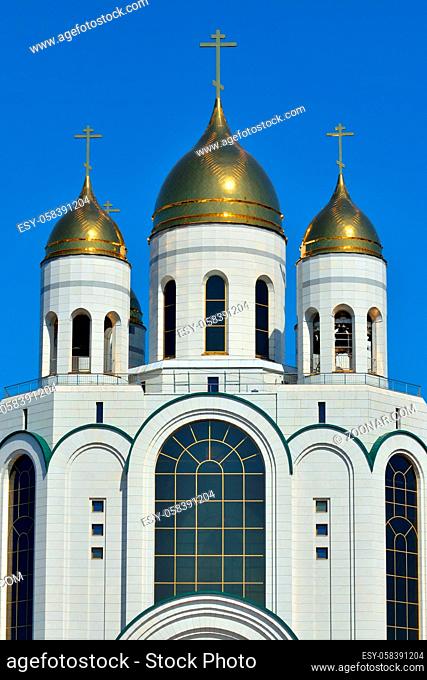 Domes of Cathedral of Christ the Saviour. Kaliningrad, formerly Koenigsberg, Russia