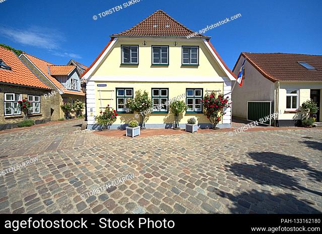16.06.2020, Schleswig, the fishing settlement Holm in the old town of Schleswig with the characteristic houses that are arranged around the central cemetery and...