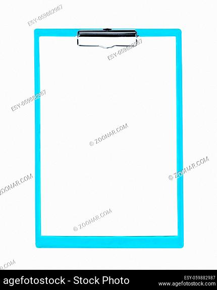 Blue blank clipboard on a white background