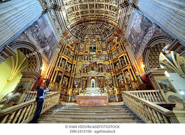 Interior of monastery church of St. Jerome (San Jeronimo), Granada, Andalusia, Spain