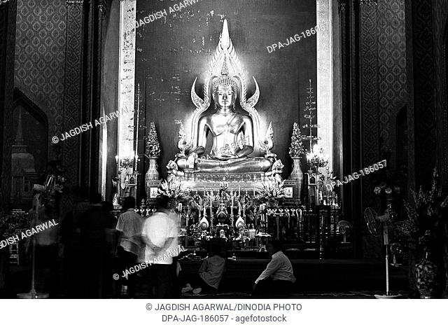 Golden Buddha Wat Benchamabophit in Marble Temple Bangkok Thailand Asia 1971