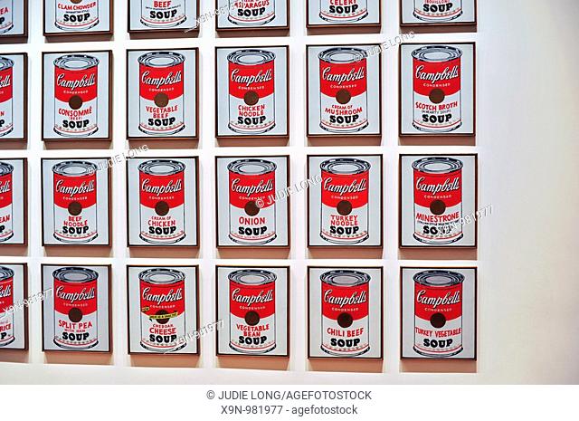 Close Up of Andy Warhol's Campbell's Soup Cans, Museum of Modern Art, NYC