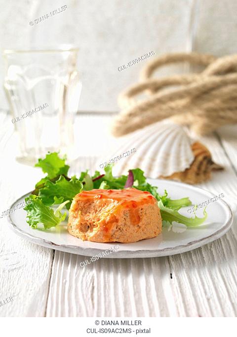 Crab and prawn terrine with lettuce