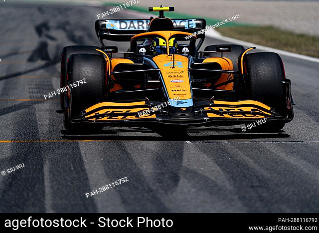 Lando Norris of Great Britain and McLaren is pictured on the grid prior the F1 Grand Prix of Spain at Circuit de Barcelona-Catalunya on May 22