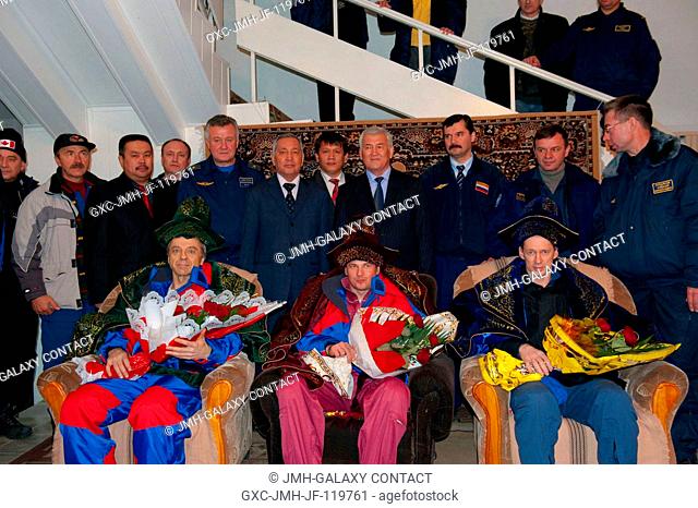 Kazakh authorities give a warm welcome to the Expedition 21 crewmembers following their return to Earth aboard the Soyuz TMA-15 spacecraft