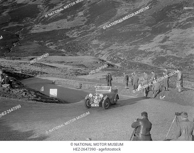 Wolseley Hornet of GF Collie competing in the RSAC Scottish Rally, Devil's Elbow, Glenshee, 1934. Artist: Bill Brunell