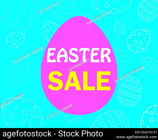 Happy easter for sale banner background template with pattern egg - Vector illustration