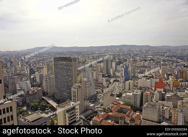 Sao Paulo, Modern city panoramic view with skycrapers, Brazil, South America