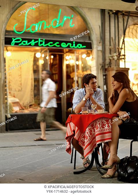 Lettzia Pintauro and Iglis Meloni enjoying each other company at Pasticceria Sandri's terrace