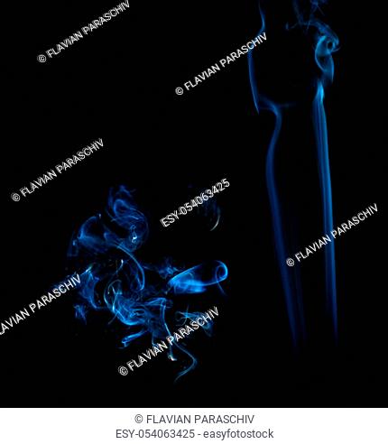 Close up of smoke on black background. Smoke stock image. Smoke cloud. Fog clouds, smoky mist and realistic cloudy effect