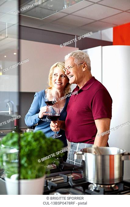 Senior Couple Holding Wine Glasses