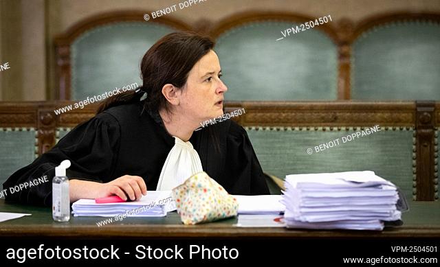 Lawyer Benjamine Bovy pictured during the jury constitution of the assizes trial of 28 years old Moroccan Chadi Nouach for the murder of a 46 years old...
