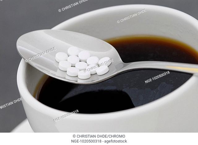 Spoon with Pills and Coffee