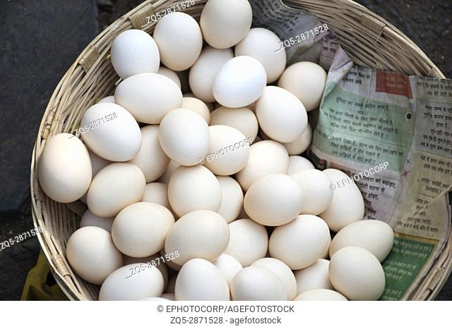 Eggs in cane basket
