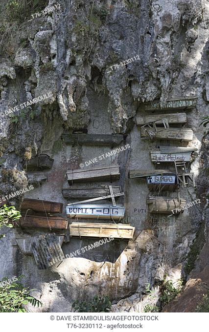 Igorot hanging coffins in Echo Valley, Sagada, Mountain Province, Philippines