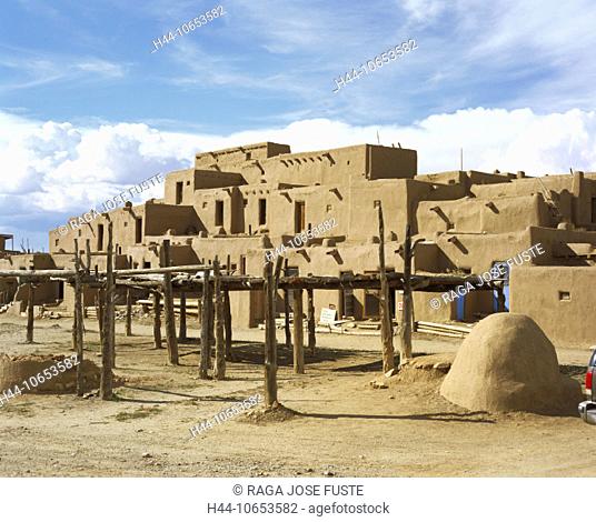 10653582, architecture, houses, homes, Indians, Indian's village, mucky houses, Native Americans, New Mexico, Pueblo, Taos cit