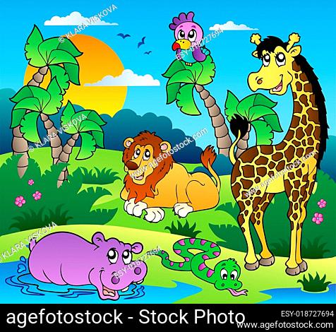African scenery with animals 1