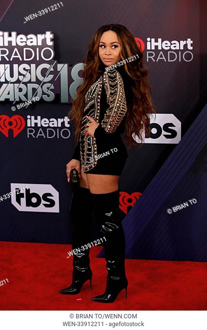 Celebrities attend 2018 iHeartRadio Music Awards at The Forum. Featuring: Evvie McKinney Where: Los Angeles, California, United States When: 11 Mar 2018 Credit:...
